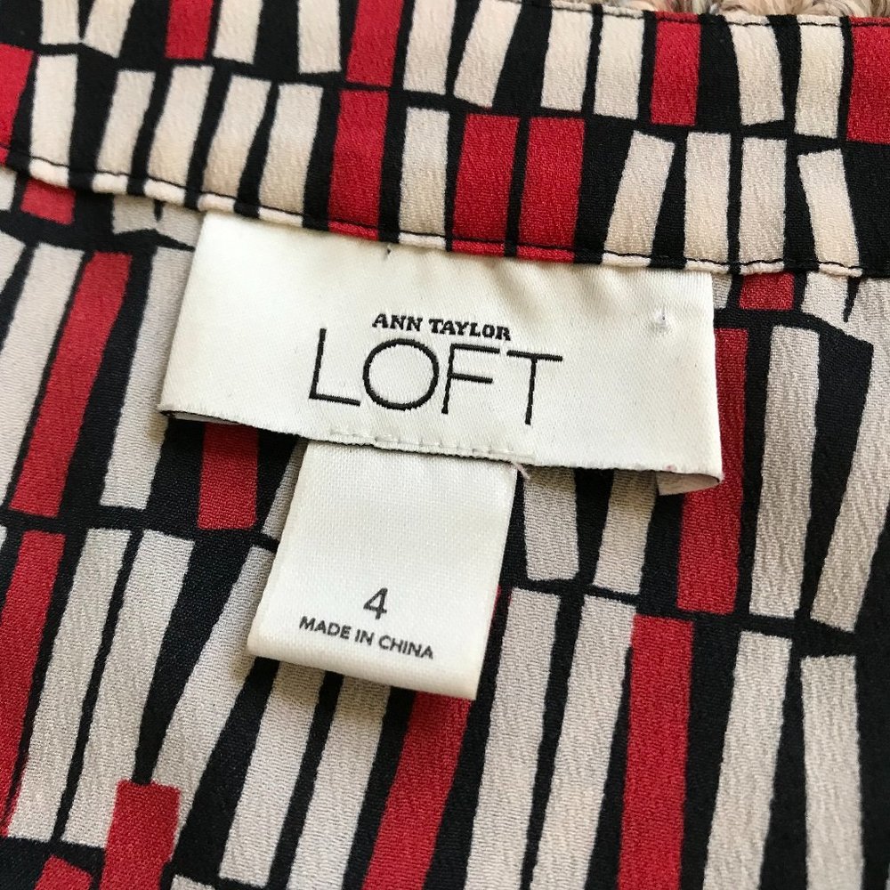 Ann Taylor Loft Multi Colored Geometry Patterned … - image 4